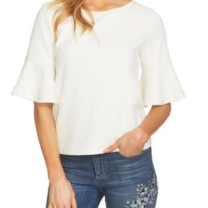 Cece Paisley Knit Jacquard Top